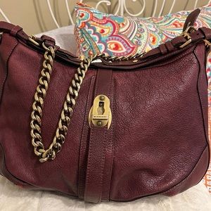 Burberry burgundy bartow hobo bag